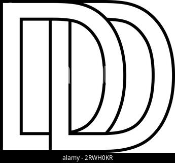 Logo-Zeichen dd-Symbol Zeichen Interlaced Buchstaben d Stock Vektor