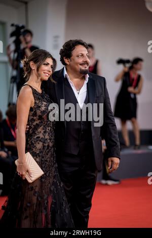 VENEDIG, ITALIEN - 4. SEPTEMBER: Flora Canto und Enrico Brignano besuchen einen roten Teppich für den „Diva E Donna“-Preis beim 80. Internationalen Film von Venedig Stockfoto