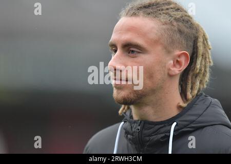 Hartlepool United ist Kieran Burton während des Spiels der Vanarama National League zwischen Altrincham und Hartlepool United in der Moss Lane, Altrincham am 19. September 2023. (Foto: Scott Llewellyn | MI News) Credit: MI News & Sport /Alamy Live News Stockfoto