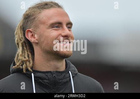 Hartlepool United ist Kieran Burton während des Spiels der Vanarama National League zwischen Altrincham und Hartlepool United in der Moss Lane, Altrincham am 19. September 2023. (Foto: Scott Llewellyn | MI News) Credit: MI News & Sport /Alamy Live News Stockfoto