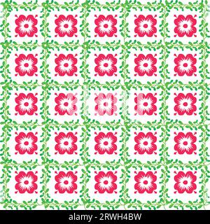 Abstraktes nahtloses Muster mit Silhouetten in Schwarz und weiß. Sich wiederholender monochromer Hintergrund mit Blumenmuster. Endlose Drucktextur. Stoffdesign. Stock Vektor