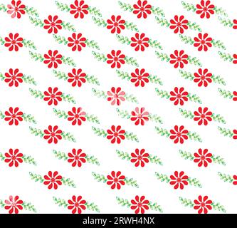 Abstraktes nahtloses Muster mit Silhouetten in Schwarz und weiß. Sich wiederholender monochromer Hintergrund mit Blumenmuster. Endlose Drucktextur. Stoffdesign. Stock Vektor
