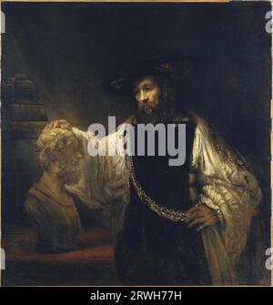 Aristoteles mit einer Büste von Homer, Ölgemälde des niederländischen Künstlers Rembrandt, ca. 1653 Stockfoto