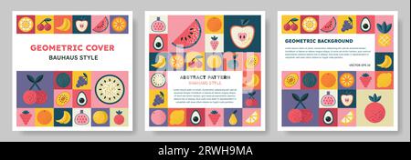 Hintergrundbilder mit abstraktem geometrischem Bauhaus-Muster. Stock Vektor
