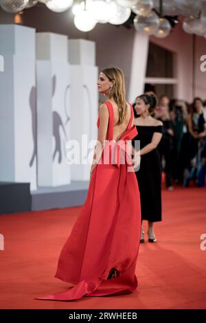 VENEDIG, ITALIEN - 5. SEPTEMBER: Benedetta Porcaroli besucht einen roten Teppich für den Film „Enea“ beim 80. Internationalen Filmfestival in Venedig am Septemb Stockfoto