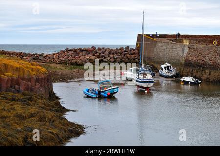 Blick auf einen bewölkten Dunbar im September Stockfoto