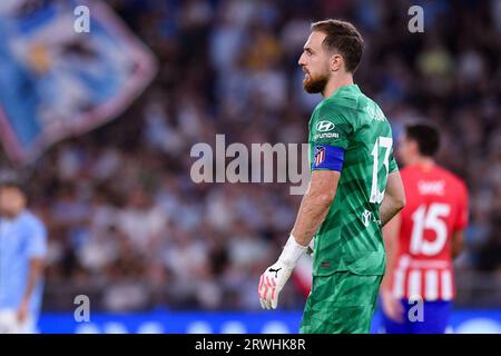 Rom, Italien. September 2023. Jan Oblak von Atletico de Madrid blickt auf das Spiel der UEFA Champions League Gruppe E zwischen SS Lazio und Atletico de Madrid im Stadio Olimpico Roma am 19. September 2023 in Rom, Italien. Quelle: Giuseppe Maffia/Alamy Live News Stockfoto