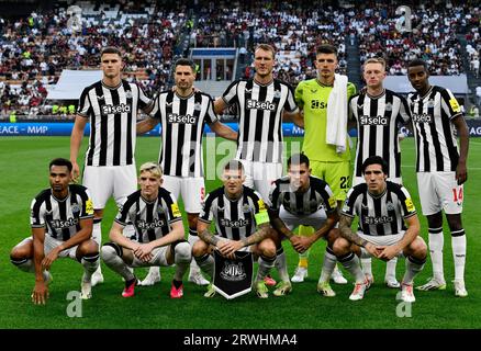 Milano, Italien. September 2023. Die Startelf von Newcastle United für das UEFA Champions League-Spiel zwischen AC Mailand und Newcastle United in San Siro in Mailand. (Foto: Gonzales Photo/Alamy Live News Stockfoto