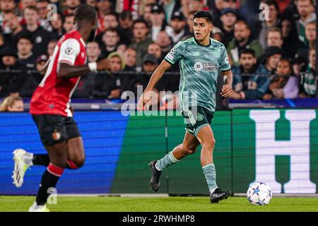 Rotterdam, Niederlande. September 2023. ROTTERDAM, NIEDERLANDE - 19. SEPTEMBER: Luis Palma von Celtic läuft mit dem Ball während des UEFA Champions League Gruppe-E-Spiels zwischen Feyenoord und Celtic im Stadion Feyenoord am 19. September 2023 in Rotterdam, Niederlande. (Foto von Andre Weening/Orange Pictures) Kredit: Orange Pics BV/Alamy Live News Stockfoto