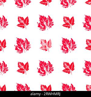 Textur von Orangenblättern mit Acrylfarbe. Niedliches nahtloses Muster. Druck für Stoffdesign, Textil, Stoff, Tapete Stock Vektor