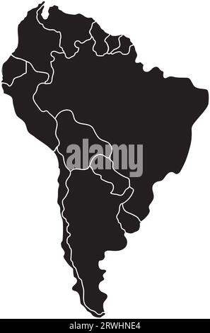 Symbol für amerika-Karte Süd Stock Vektor