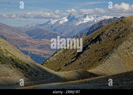 Hohe Gipfel der Oisaner, vom Chamrousse-Gipfel aus gesehen Stockfoto