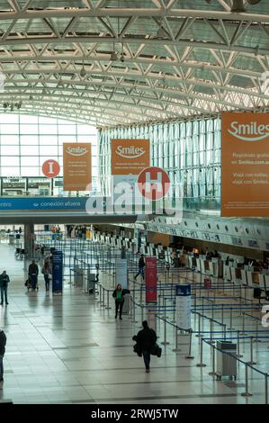 Buenos Aires, Argentinien : 13. Juni 2023: Haupthalle für Passagiere im Terminal A des internationalen Flughafens Ezeiza (Ministro Pistarini) in der Hauptstadt von Stockfoto