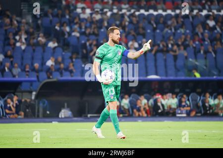 Rom, Latium, Italien. September 2023. 19/09/2023 Rom Olympisches Stadion Fußballspiel gültig für die Champions League 2023/24 zwischen SS Lazio vs Atletico Madrid. Im Bild: Jan Oblak (Credit Image: © Fabio Sasso/ZUMA Press Wire) NUR REDAKTIONELLE VERWENDUNG! Nicht für kommerzielle ZWECKE! Stockfoto