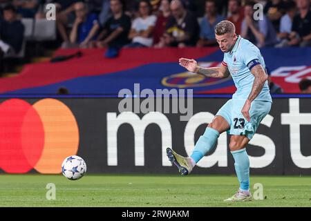 Barcelona, Spanien. September 2023. BARCELONA, SPANIEN - 19. SEPTEMBER: Toby Alderweireld vom Royal Antwerp FC während des UEFA Champions League-Spiels zwischen dem FC Barcelona und dem Royal Antwerp FC bei den Estadi Olimpic Lluis Companys am 19. SEPTEMBER 2023 in Barcelona, Spanien Credit: DAX Images/Alamy Live News Stockfoto