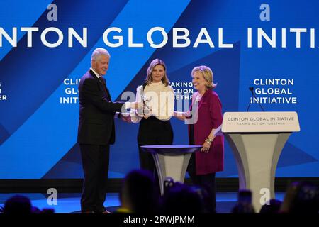 Hilton Hotel, New York, USA, 19. September 2023 - Olena Zelenska First Lady of Ukraine spricht und erhält heute im Hilton Hotel an der 6th Avenue in New York City einen Preis im Clinton CGI. Foto: Giada Papini Rampelotto/EuropaNewswire Stockfoto