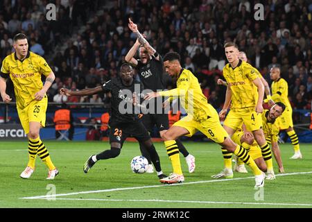 Paris, Frankreich. September 2023. Während des 1. Runde-Fussballspiels der Gruppe F der UEFA Champions League zwischen Paris Saint-Germain (PSG) und Borussia Dortmund (BVB) am 19. September 2023 im Parc des Princes Stadium in Paris, Frankreich. Foto: Lionel UrmanABACAPRESS.COM Credit: Abaca Press/Alamy Live News Stockfoto