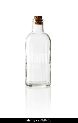 Altmodische Glasflasche mit Korkstopfen Stockfoto