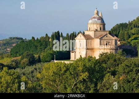 Das Heiligtum der Madonna di San Biagio unterhalb von Montepulciano Stockfoto