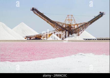 Salzverdampfungspeiche in Bonaire, ABC-Inseln Stockfoto