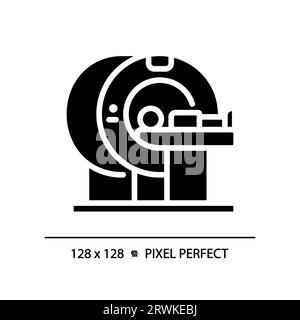 Symbol für Pixel Perfect Black Glyph des MRT-Geräts Stock Vektor