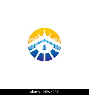 Solar Energy Logo Design Home Sun Logo Stock Vektor