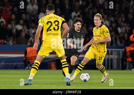 Paris, Frankreich. September 2023. Julien Mattia/Le Pictorium - Spiel PSG - Borussia Dortmund - 19/09/2023 - Frankreich/Ile-de-France (Region)/Paris - Vitinha während des ersten Spiels der Gruppe F der Champions League zwischen PSG und Borussia Dortmund im Parc des Princes am 19. September 2023. Quelle: LE PICTORIUM/Alamy Live News Stockfoto