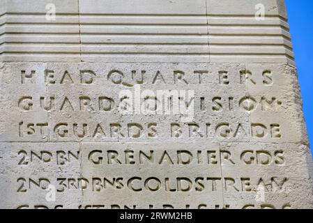 London, Großbritannien. The Guards Divisional Memorial (Harold Charlton Bradshaw / Gilbert Ledward; 1926) Horse Guards Parade Stockfoto