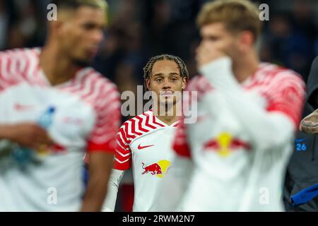 Bern, Schweiz. September 2023. Fußball: Champions League, Spieltag 1 Gruppe G, Junge Jungen Bern - RB Leipzig im Wankdorf Stadion. Leipzigs Spieler Xavi Simons. Quelle: Jan Woitas/dpa/Alamy Live News Stockfoto