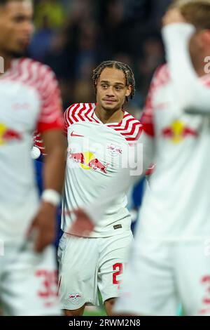 Bern, Schweiz. September 2023. Fußball: Champions League, Spieltag 1 Gruppe G, Junge Jungen Bern - RB Leipzig im Wankdorf Stadion. Leipzigs Spieler Xavi Simons. Quelle: Jan Woitas/dpa/Alamy Live News Stockfoto