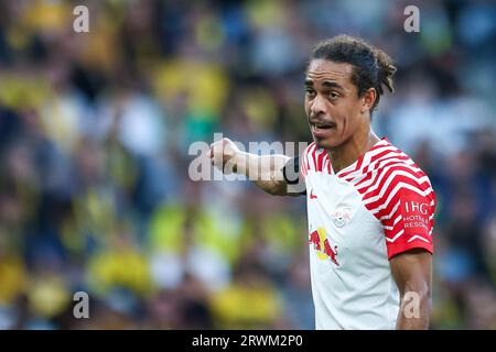 Bern, Schweiz. September 2023. Fußball: Champions League, Spieltag 1 Gruppe G, Junge Jungen Bern - RB Leipzig im Stadion Wankdorf. Leipzigs Spieler Yussuf Poulsen. Quelle: Jan Woitas/dpa/Alamy Live News Stockfoto