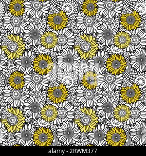 Sunflowers Nahtloser Musterhintergrund Stock Vektor