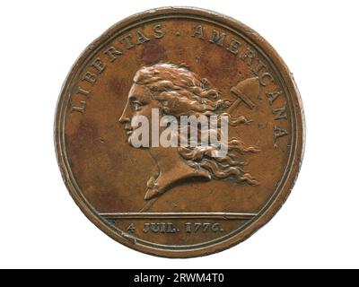 Medaille, Libertas Americana, 1782, Vorderseite. 1991.0009.0563. Stockfoto