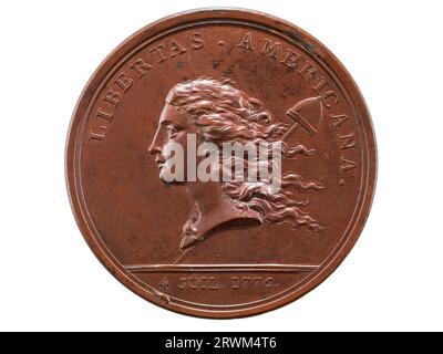 Medaille, Libertas Americana, 1782, Vorderseite. 1991.0357.0067. Stockfoto