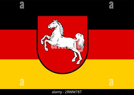 Flagge Niedersachsens (Bundesrepublik Deutschland) Niedersachsen Stock Vektor