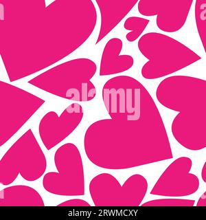 Pinkfarbenes, nahtloses Herzmuster. Hintergrund für Valentinstag, flüssige, romantische Form der Hochzeitstapete. Vektorillustration Stock Vektor