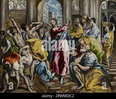 El Greco – Christus fährt die Händler vom Tempel с.1600. 106 x 130 Stockfoto