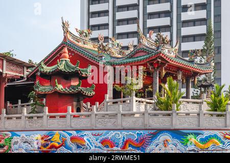 4. September 2023: Tua Pek Kong Temple, auch bekannt als Siew San Teng Temple, in Kuching, Sarawak, Malaysia. Es ist der älteste Tempel der Stadt, der vor 1839 erbaut wurde Stockfoto