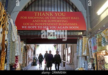 Durham City Market Hall Eingang, Durham Market Hall, Market Place, Durham, DH1 3NJ Stockfoto