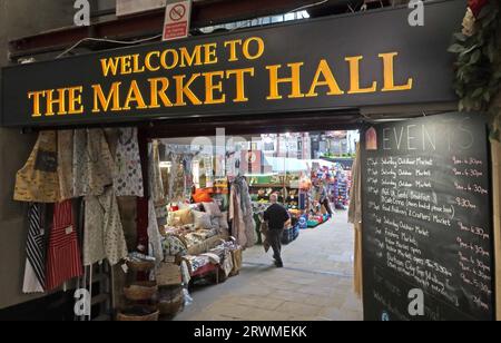 Durham City Market Hall Eingang, Durham Market Hall, Market Place, Durham, DH1 3NJ Stockfoto