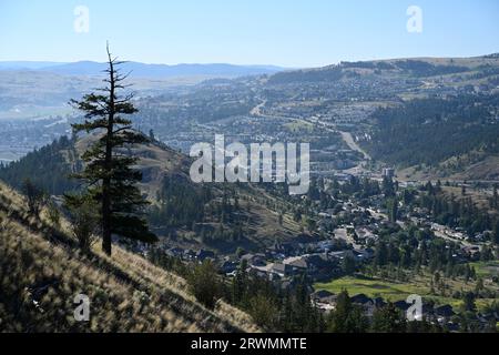 Stadt Kamloops, BC, KANADA. Stadtbild von Kamloops. Die kanadische Stadt Kamloops in British Columbia Stockfoto