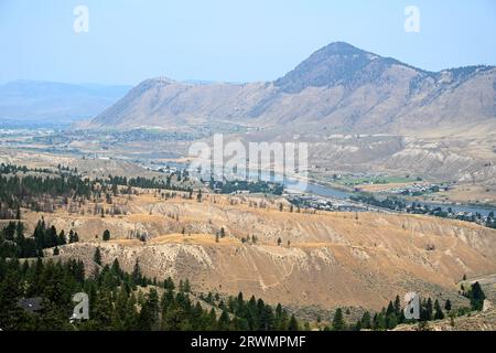 Stadt Kamloops, BC, KANADA. Stadtbild von Kamloops. Die kanadische Stadt Kamloops in British Columbia Stockfoto