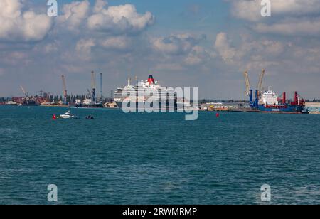 Cunard's Queen Victoria legte in den Southampton Docks an Stockfoto