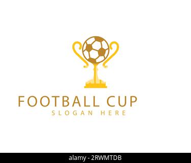 Fußball Cup Logo Vorlage Vektor Symbol Illustration Design isoliert auf weißem Hintergrund - Vektor. Stock Vektor