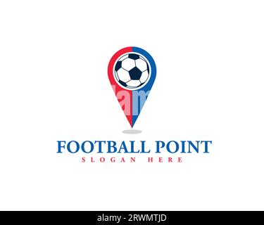 Design-Vorlage für Football Point-Logo. Vektorillustration eines Fußballbildes. Stock Vektor