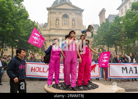 Paris, Frankreich, Große Menschenmengen, Demonstrationen, Anti-Homosexuelle Ehe, Universitätsstudenten, Manif Pour Tous, bei der öffentlichen Demonstration, außerhalb der französischen Sorbonne, Politik Religion, Rechte Stockfoto