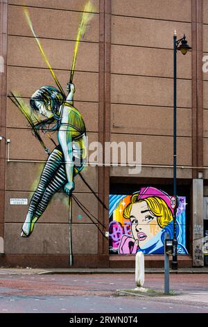 Farbe in Belfast, Donegall Street, Nordirland. Stockfoto