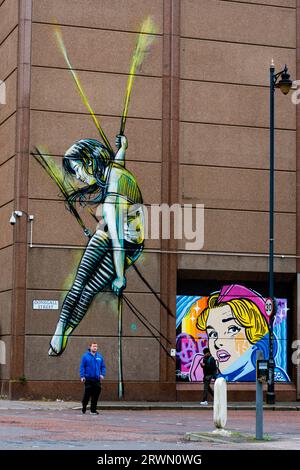 Farbe in Belfast, Donegall Street, Nordirland. Stockfoto