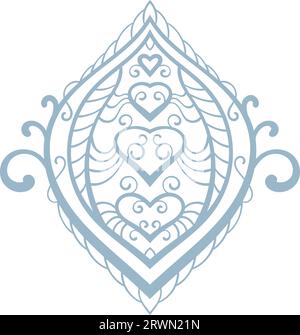 Verzierung mit Herz, isoliertes Designelement, Vektorillustration Stock Vektor