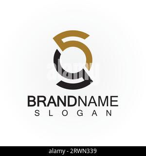 Initial Letters SS-Logo-Design-Vektorvorlage. Stock Vektor